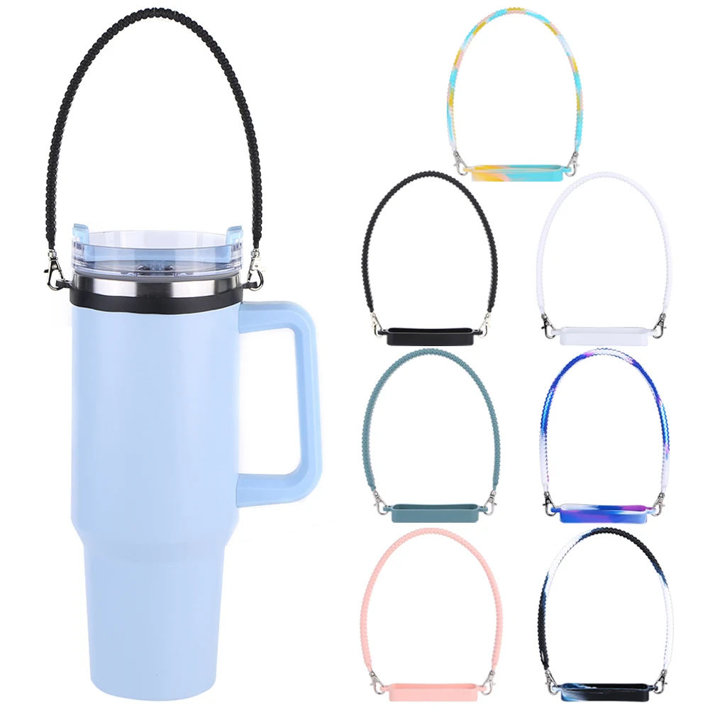 Water Bottle Handle Silicone Portable Bottle Carrying Strap Universal Drink Bottle Carrier Strap for Stanley Cup Accessories