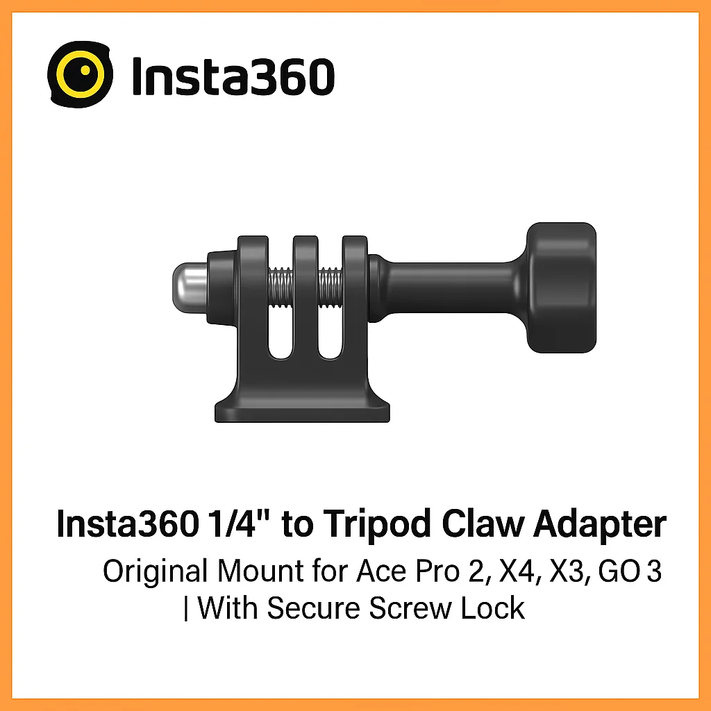 

Insta360 1/4" to Tripod Claw Adapter | Original Mount for Ace Pro 2, X4, X3, GO 3S | With Secure Screw Lock