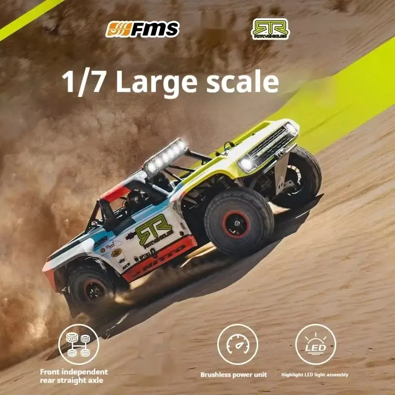 FMS 1/7 RC Car Professional Brushless 80KM/H High Speed Violent 4WD Racing Short Card Remote Control Vehicle Model Outdoor