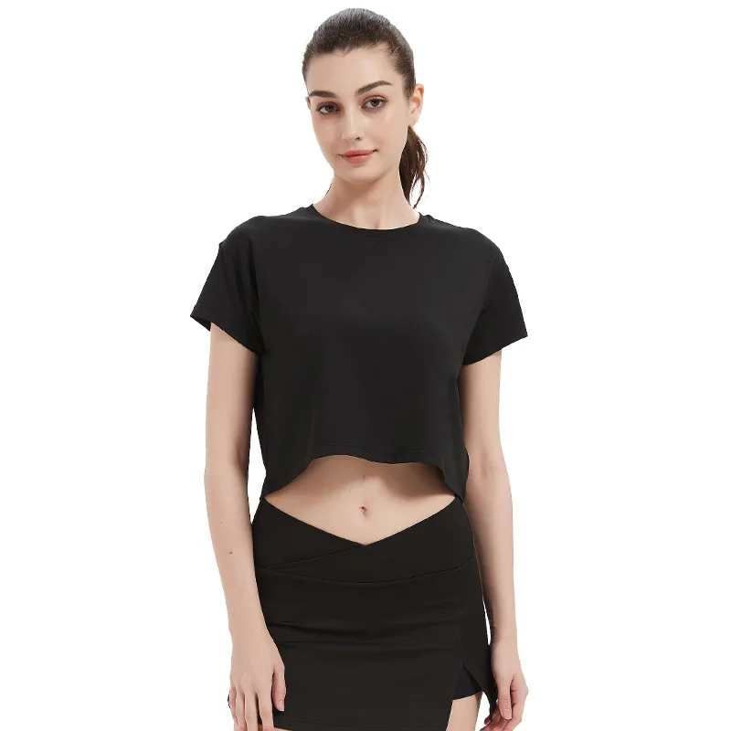 Loose Plus Size Gym Wear Training Running Blouse Casual T-shirt Women Short Sleeve Yoga Sports Fitness Crop Top Workout Shirts image 5