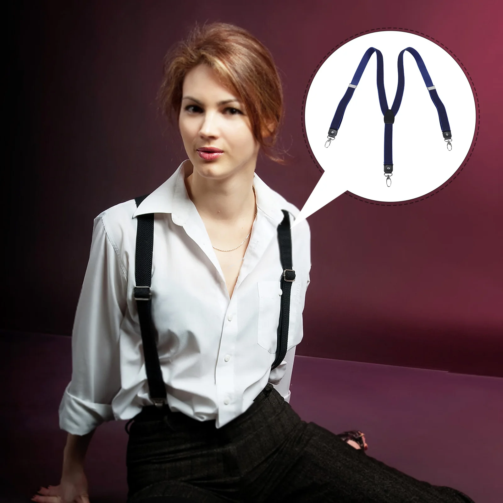 حمالات قابلة للتعديل للرجال، مشابك خلفية مرنة على شكل حرف Y شديدة التحمل لسراويل الملابس، ملابس غير رسمية مناسبة للمناسبات الرسمية #2