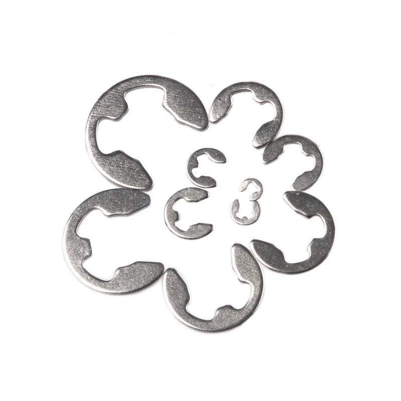 100pcs Bag 304 Stainless Steel E Type Circlip Retaining Ring External Circlip Snap Retaining Ringsstainless Steel Steel 1.5-7mm