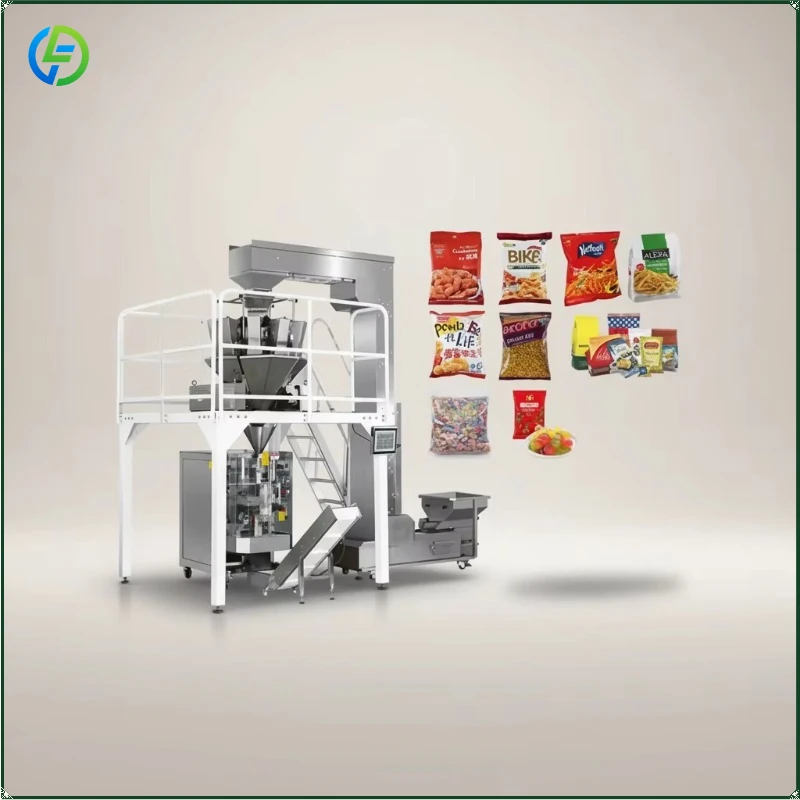 Nuts Seed Granule Chips Snack Food Popcorn Candy Automatic Packing Machine with Film Roll FL Customized