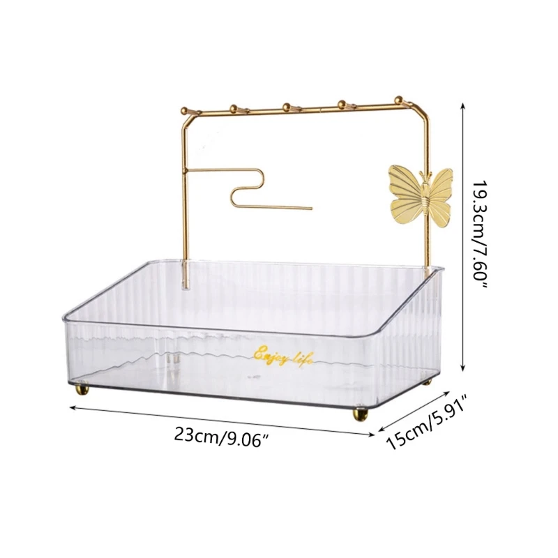 Necklace Holder Rack Dressing Multi-function Hanging Storage Jewelry Earring Stand Display Organizer with Earring Tray Y3NC