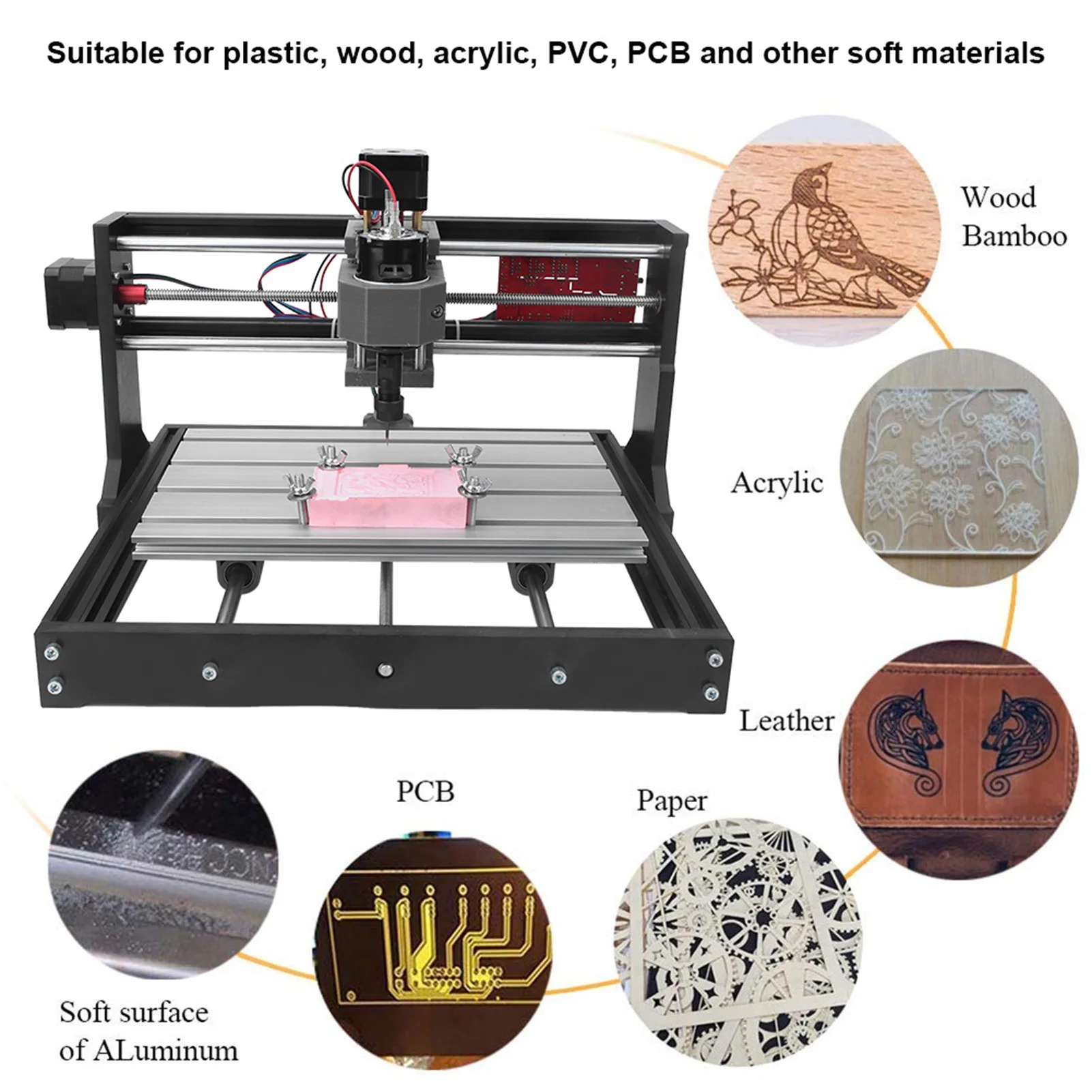 CNC 3018 Pro/Mini Graveermachine DIY Router Kit CNC Freesmachine voor Kunststof Hout Acryl