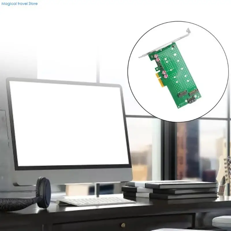 

N2UB PCIe4.0x4 to M.2 NVMe and NGFF Double SSD Expansion Card Adapter with Cord