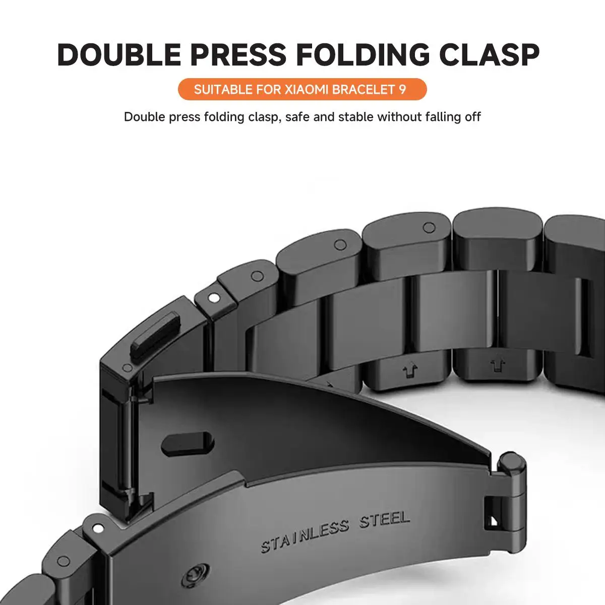 샤오미 미 밴드 9 10용 메탈 밴드, 스테인리스 스틸 슬림 비즈니스 스트랩, 샤오미 밴드 8 스포츠 팔찌 액세서리