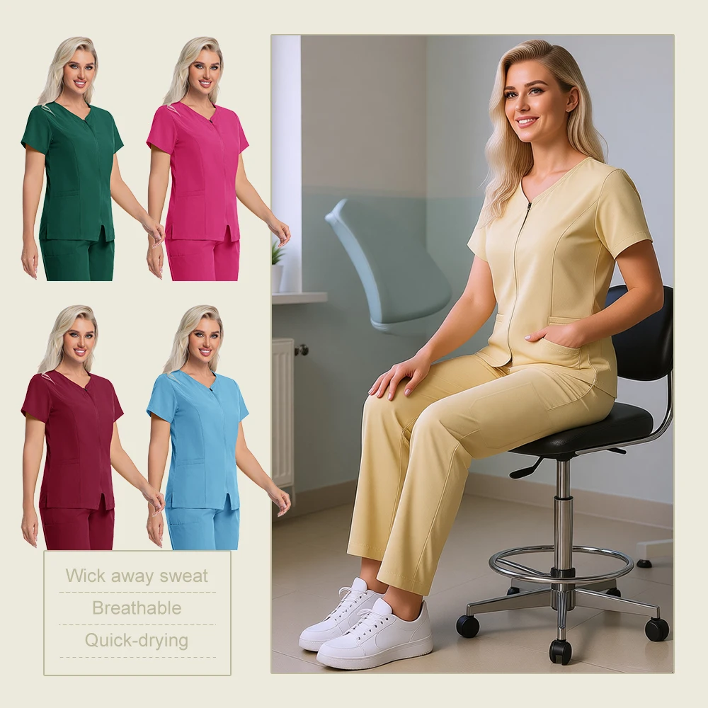 New Scrubs Surgical Uniforms Set High-quality Quick-dry Medical Clothes Wholesale Nurse Workwear Hospital Dentist Work Top Pants