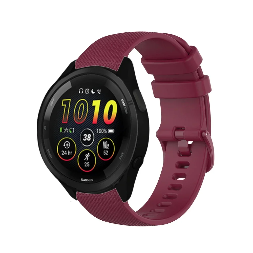 Cinturino in silicone 22mm 20mm per Garmin Forerunner 55/165/265/955/965/970 Active 5 comodo cinturino traspirante per cintura Venu 3