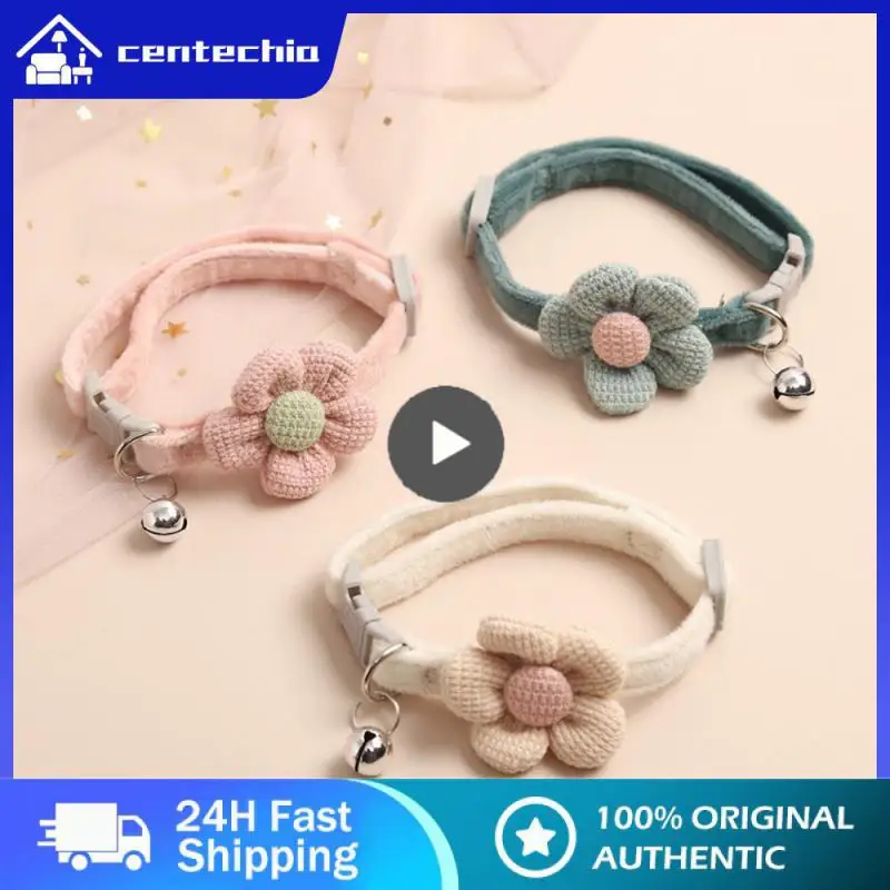 Cat Collar Multicolor Cute Flower Pet Cat Collar Cat Collar Cute Cartoon Flower Bell Collar Cat Necklace Puppy Dog Supplies