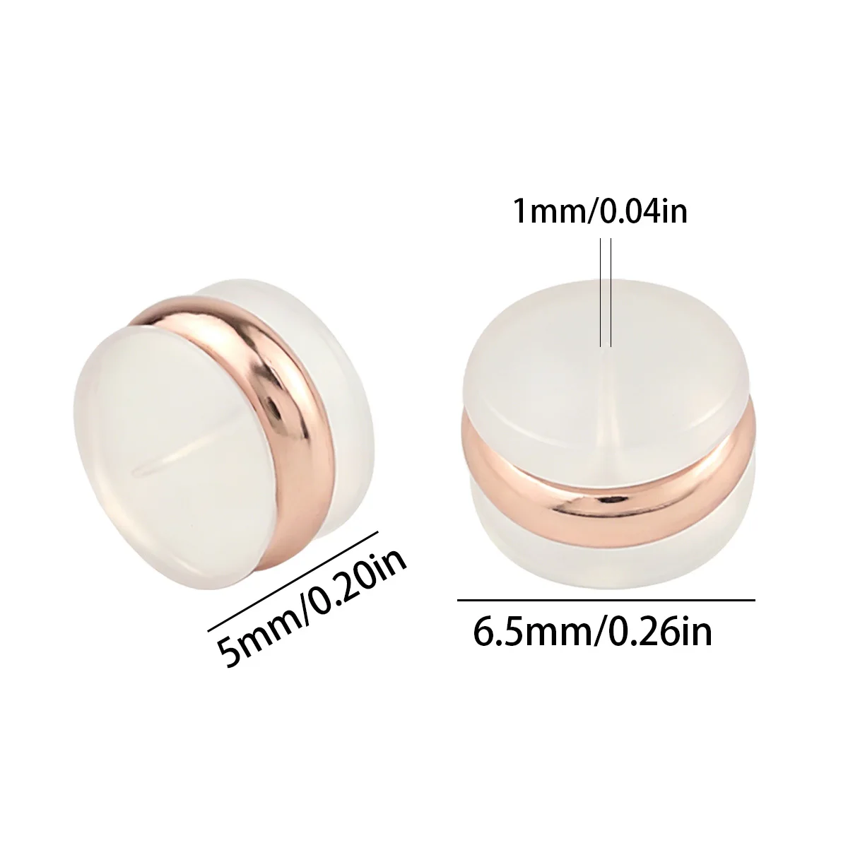50pcs Gold Silicone Earring Backs Locking Secure for Studs Droopy Fish Hook Heavy Hypoallergenic Stoppers Replacement Making
