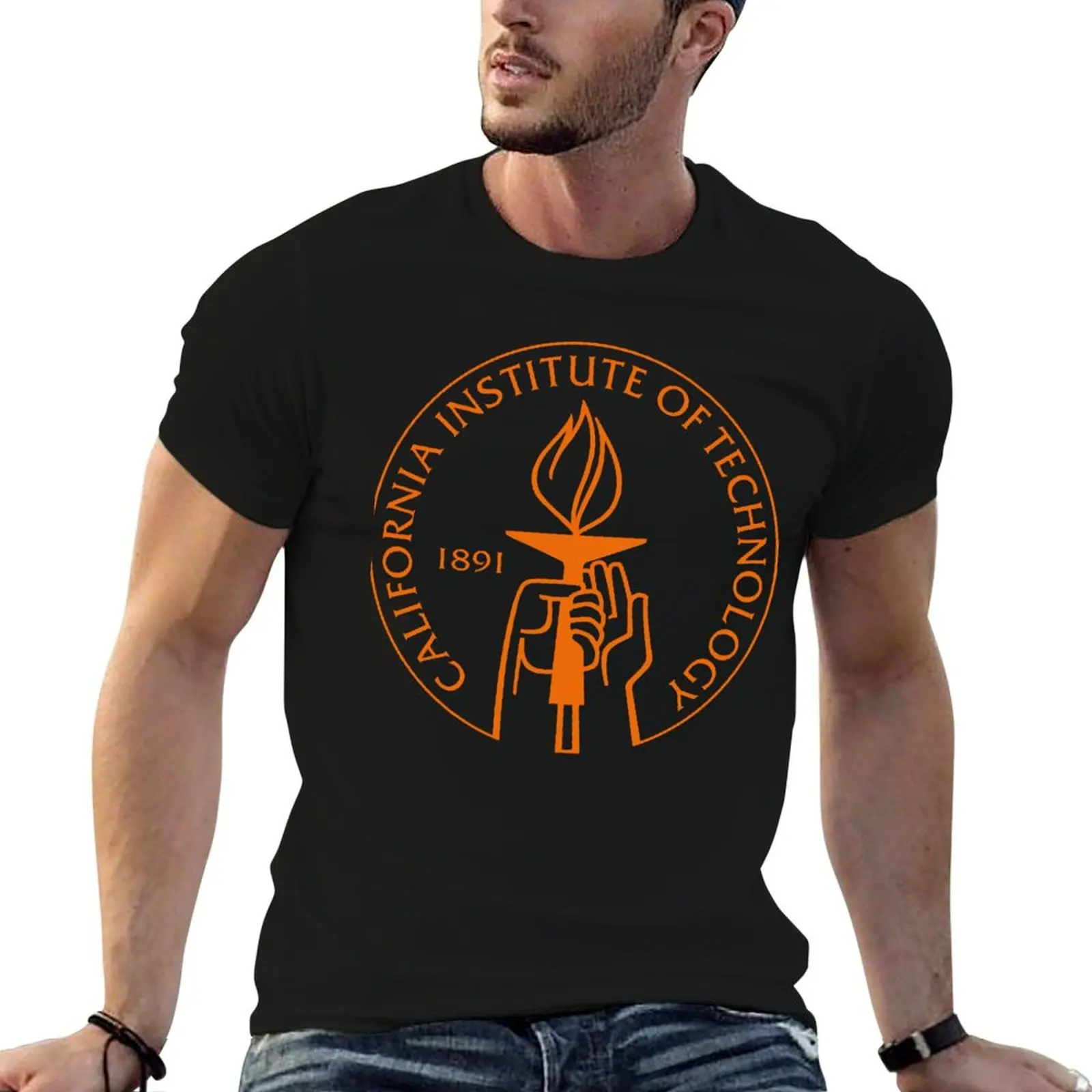 California Institute of Technology Logo T-Shirt cotton t shirts high quality t shirt for man 100 percent cotton T-Shirt
