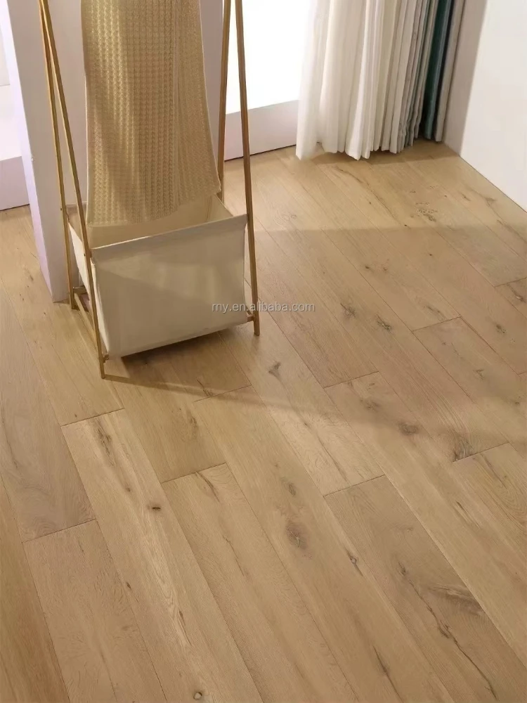 نسخة مخصصة أرضية خشبية من خشب البلوط على الطراز الريفي العريض الأوروبي