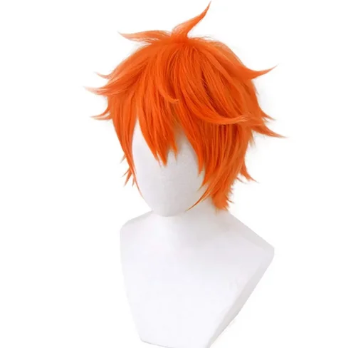 Soyusunny haikyuu hinata shoyo peruca cosplay curto laranja traje perucas de halloween para homens meninos anime festa