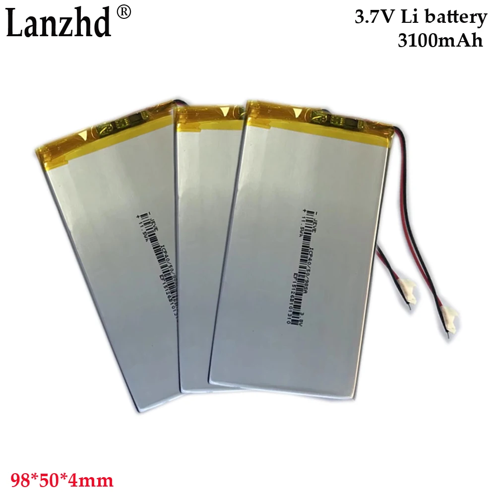 1-12pcs 3.8V Li polymer lithium battery 3100MAH high voltage For mobile phone built-in electric LED lighting 405098