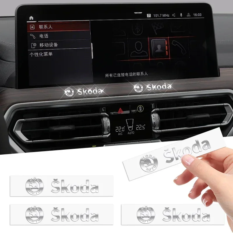 Car Sticker metal Style Emblem Car Body Trim Sticker Decal For Skoda Octavia Fabia Kamiq Kapoq Kodiaq Rapid SCALA Superb