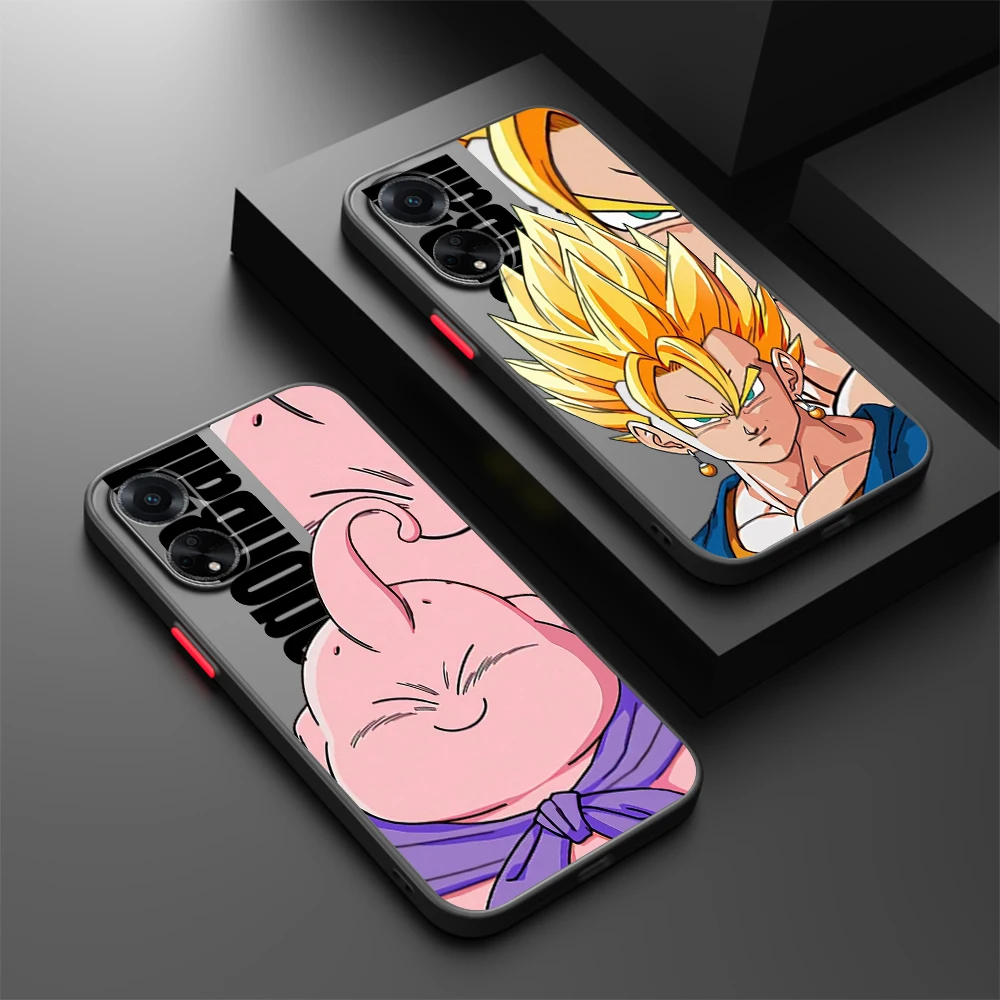 D-Dragon Ball Goku Cute Art Frosted Translucent For OPPO X5 X3 A54S A5 A94 A16 A53S A57 A74 A72 A96 A98 A78 5G Soft Phone Case