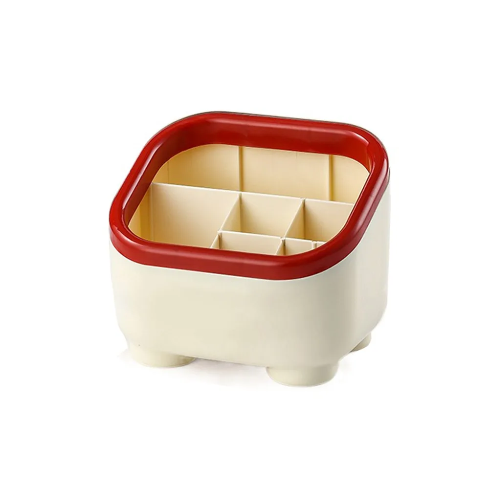 

Cartoon Desktop Pen Holder Multi Grid Large Capacity Stationery Storage Box Stable Base Multi-functional Cute Pencil Cup Home