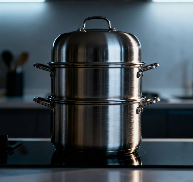 3-Tier Stainless Steel Steamer Pot-10L Capacity Durable Multi-Use Food Steamer for Cooking Vegetables/Rice/Seafood