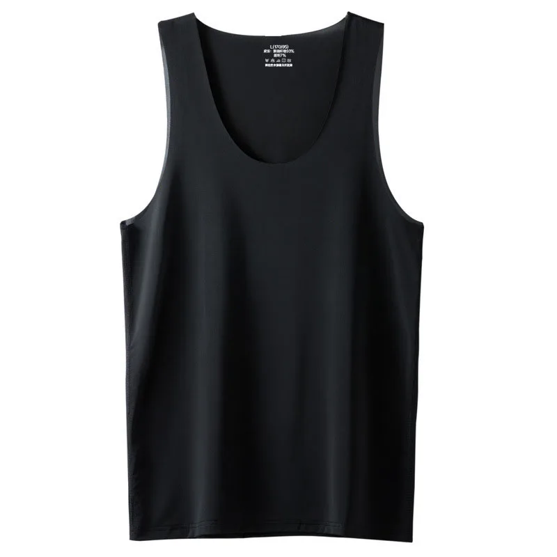Men's vest round neck sleeveless T-shirt summer new wide shoulder vest upgraded breathable quick drying camisole base Tanks Tees