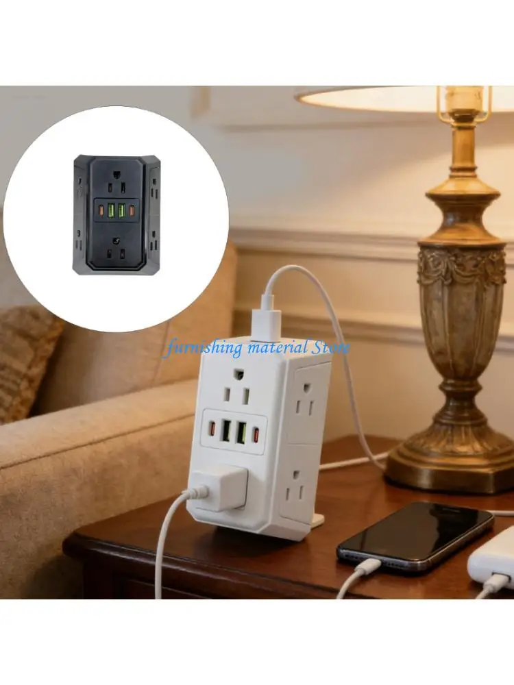 

Y5GD High Capacity Wall Outlet With USB C Fast Charging Universal Outlets Plugs Sockets USB Individually Switches Home Office