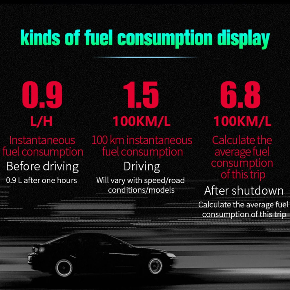HUD D5000 OBD2 Head Up Display Windshield Projetor Car Speedometer Water Temp with Fuel Consumption HUD on Board Computer