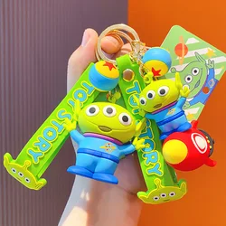 Anime Toy Story Alien Keychain Disney Three Eyes Figure Doll Keyring Bag Pendent Car Key Chain Accessories Toy Gifts for Friends