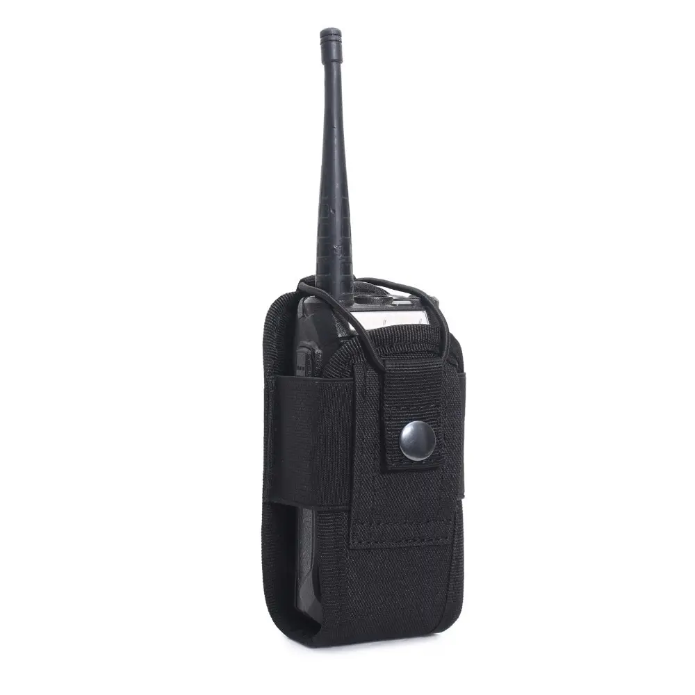 Portátil Tactical Walkie Talkie Pouch, Interphone Holster, Preto Oxford Molle Radio Pouch, Caça ao ar livre, Esportes, suporte do telefone, 600D