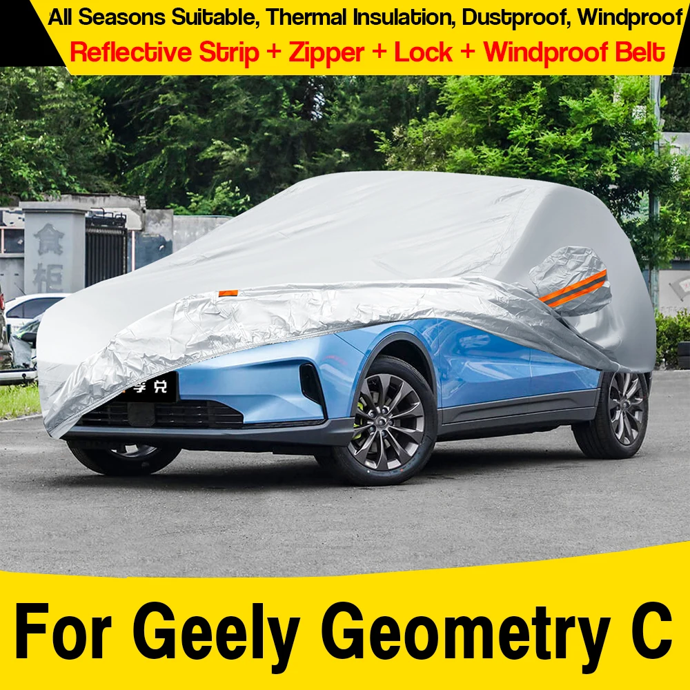 

Full Car Cover For Geely Geometry C 2019-2025 Auto Anti-UV Sun Rain Snow Wind Scratch Resistant Cover Dust Proof