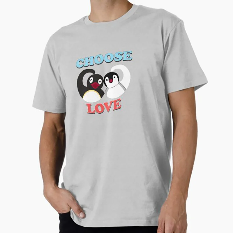 

0330 Noot Noot Pingu Meme Gift t shirt for men Funny cartoon Graphic Clothes 100% cotton printed Y2K clothing Large size tee