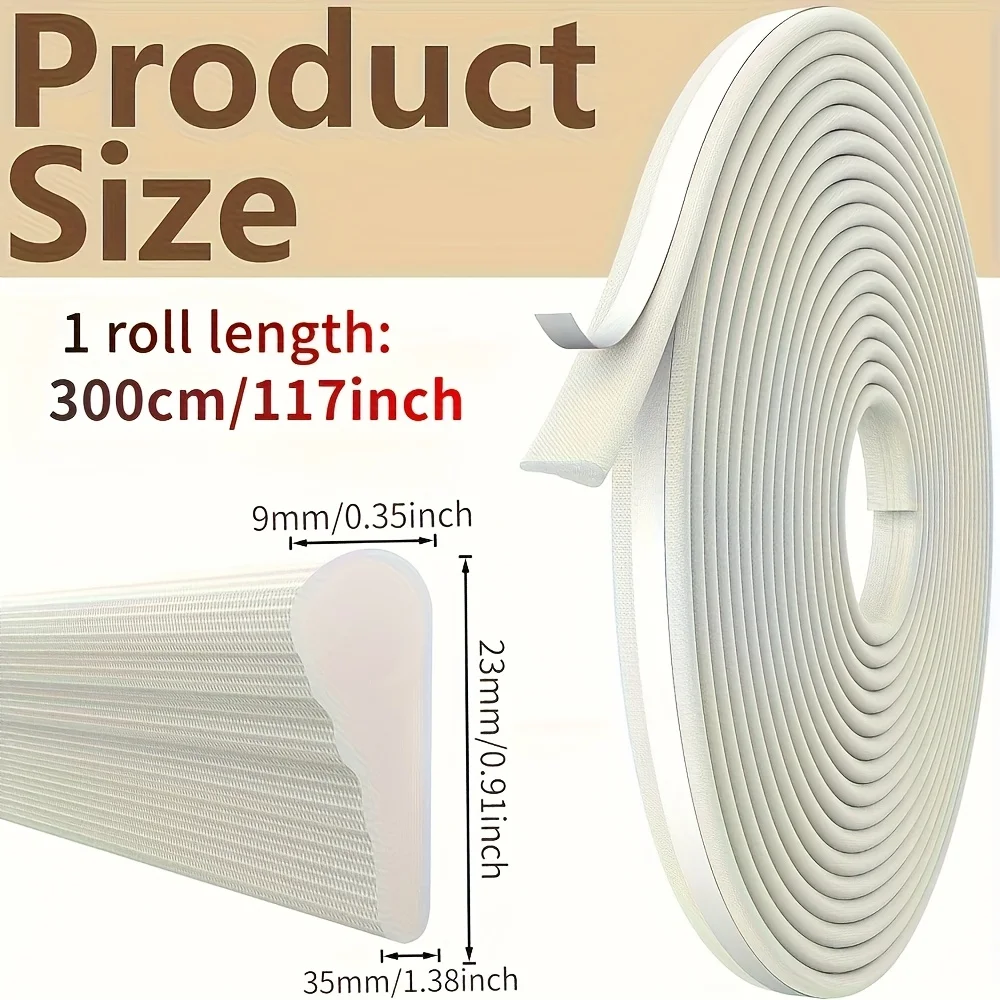 3M Window Door Weather Seal Strip–Adhesive Acoustic Foam Wedge Windproof&Soundproof Gap Filler for Doors Windows Insulation