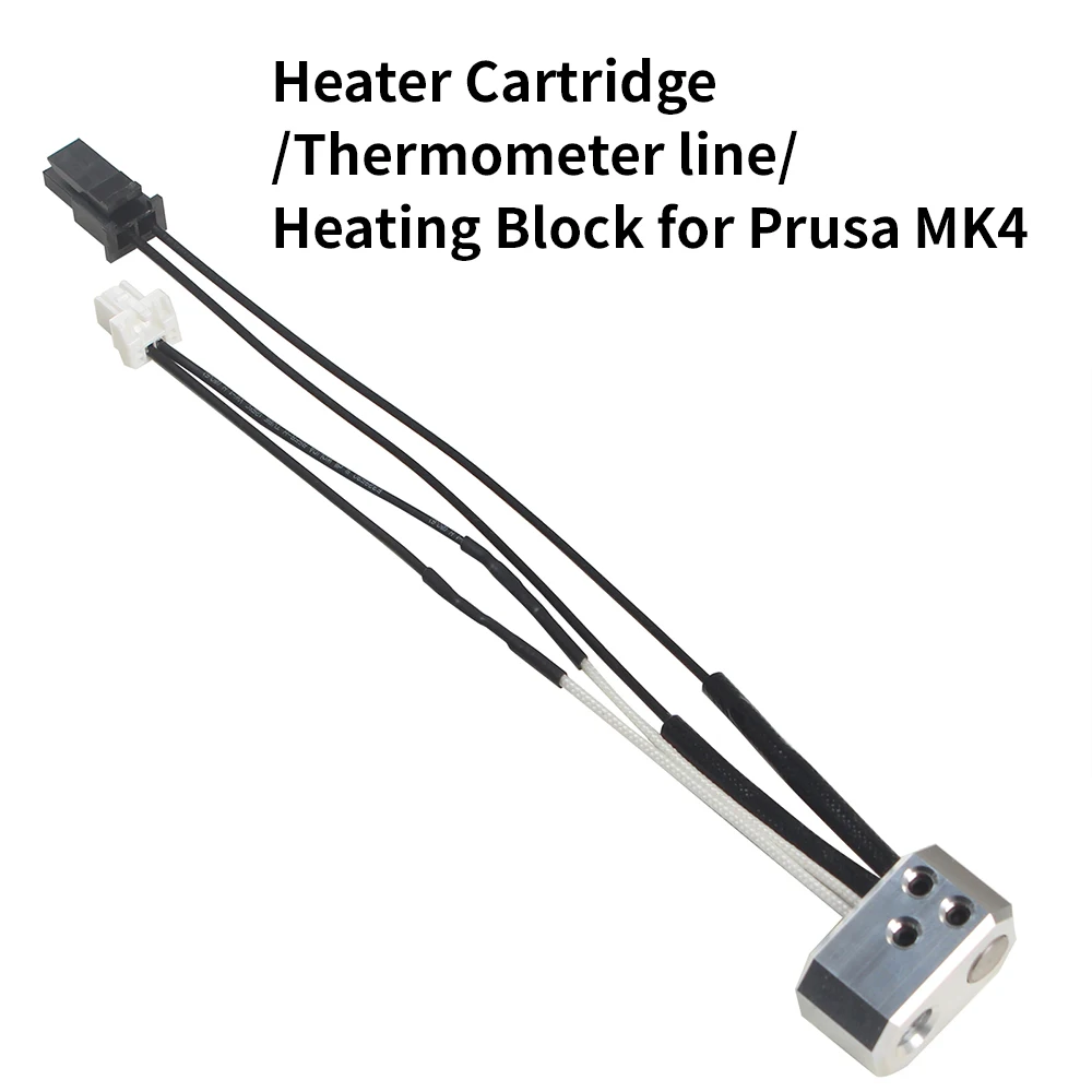 For Prusa MK4 Thermometer Line Heating Block Kit Thermistor 24V 40W Cartridge Heater Nozzle for Prusa MK4 3D Printer Extruder