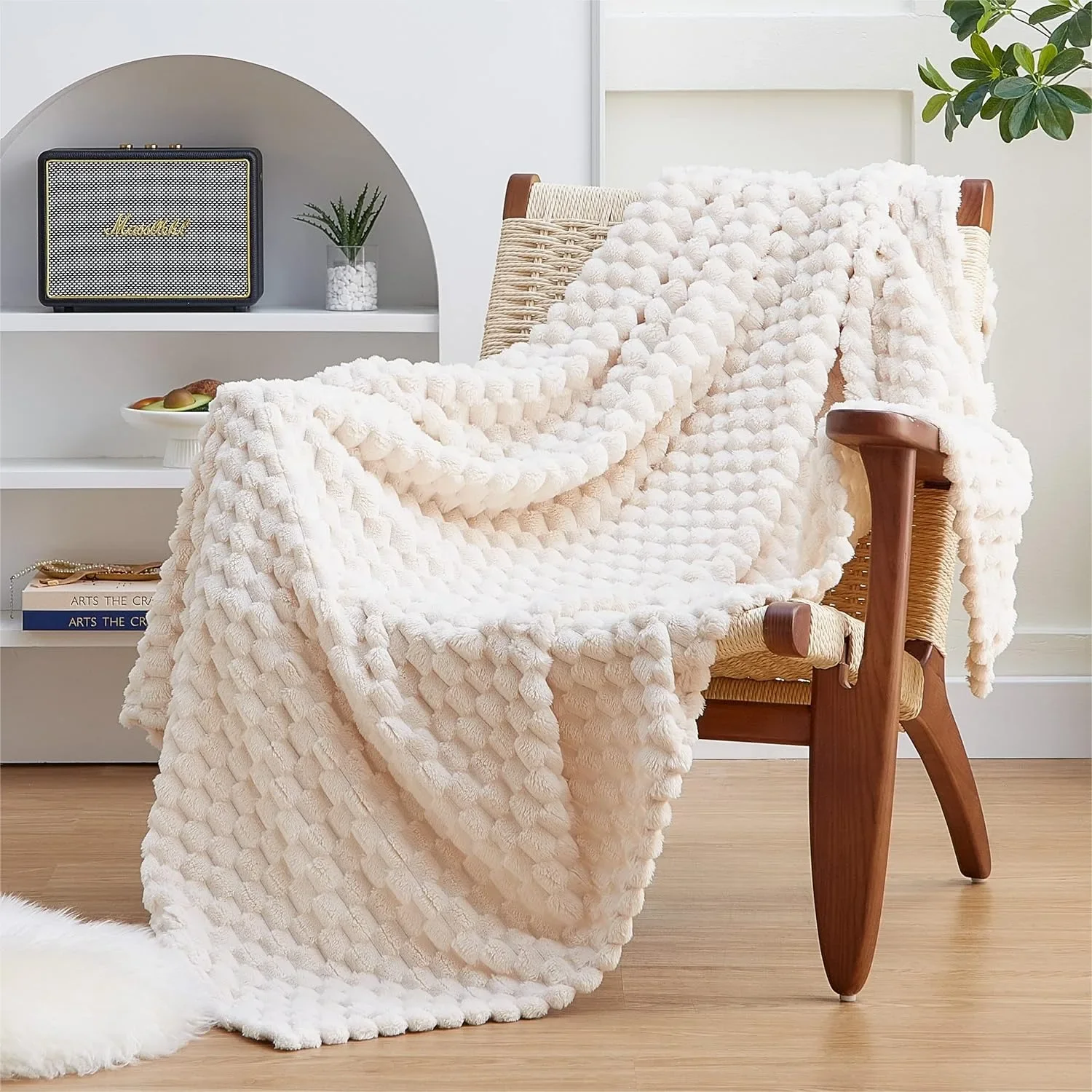 

Fleece Throw Blanket for Couch - 3D Imitation Turtle Shell Jacquard Decorative, Soft Cozy Lightweight Flannel for All