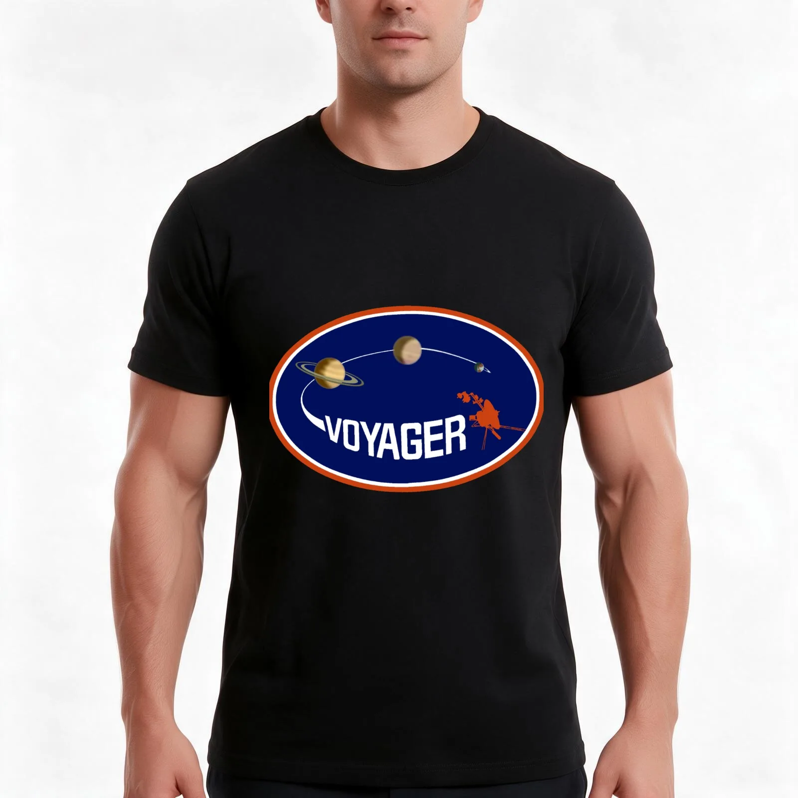 Voyager Program Logo T-Shirt Summer Casual Cotton Tee Oversized Streetwear Tops Vintage Graphic Print Loose Fit Short Sleeve