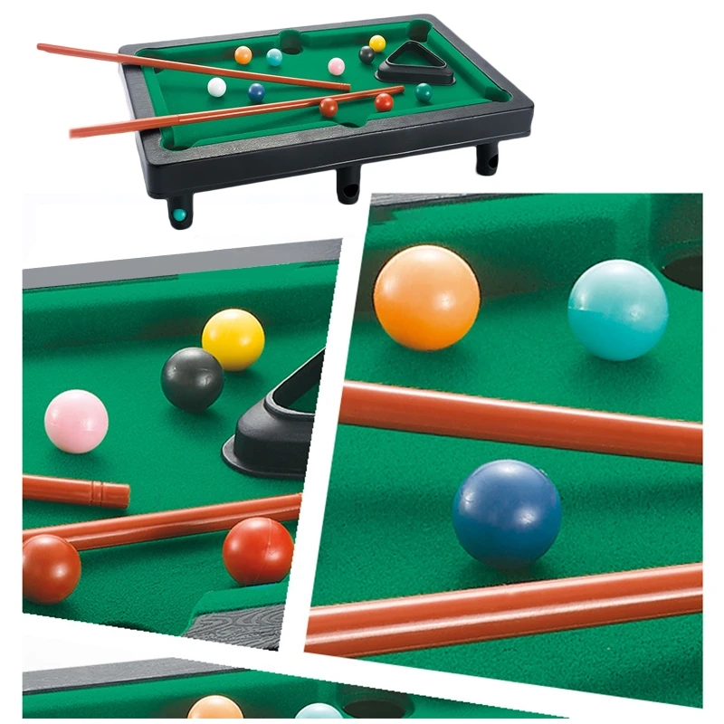 Home Office Scrivania Giochi antistress Mini biliardo Tavolo da biliardo Biliardo da tavolo Gioco snooker con 2 bastoncini