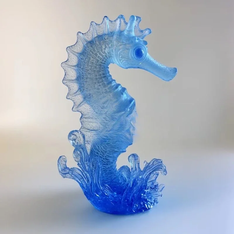 Crystal seahorse gift box with hand-carved logo, home decoration, decorations, others, crystal handicrafts