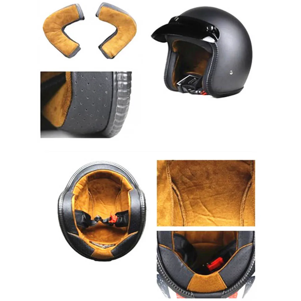 หมวกกันน็อครถจักรยานยนต์ Retro เปิดหน้า Moto หมวกกันน็อกผู้ชายผู้หญิง Four Seasons Vintage Scooter หมวกกันน็อก DOT Certification