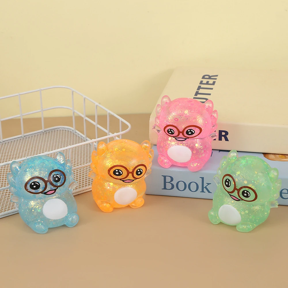 New model Colorful Aurora Axolotl Squeeze Toy Cute Animal Stress Relieaf Decompression Stretch Toy Crystal Duck Sensory Toys Hol