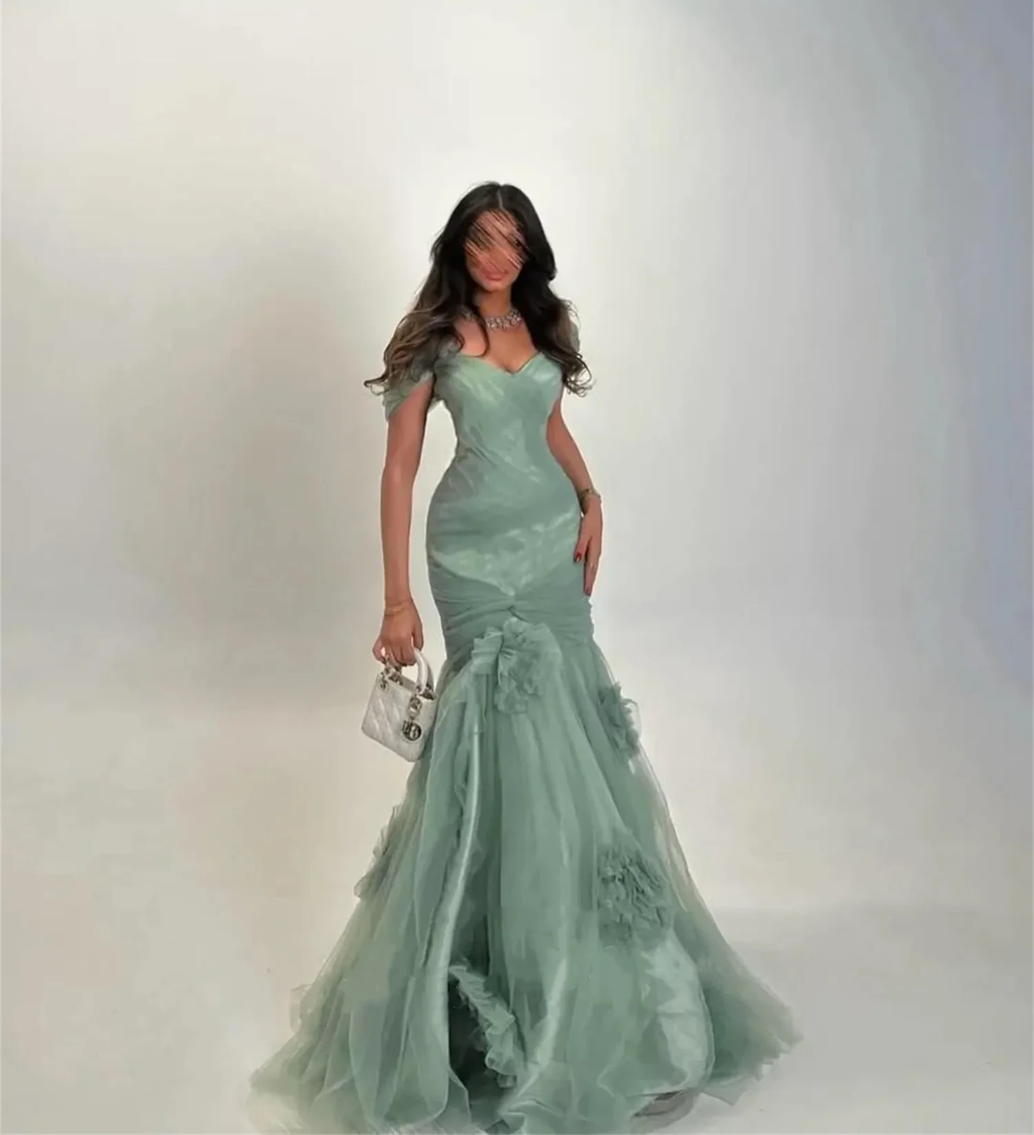 Elegante abito da ballo con scollo a cuore e spalle scoperte Occasioni speciali Abito da sera a sirena personalizzato Abito in tulle per ospiti di nozze
