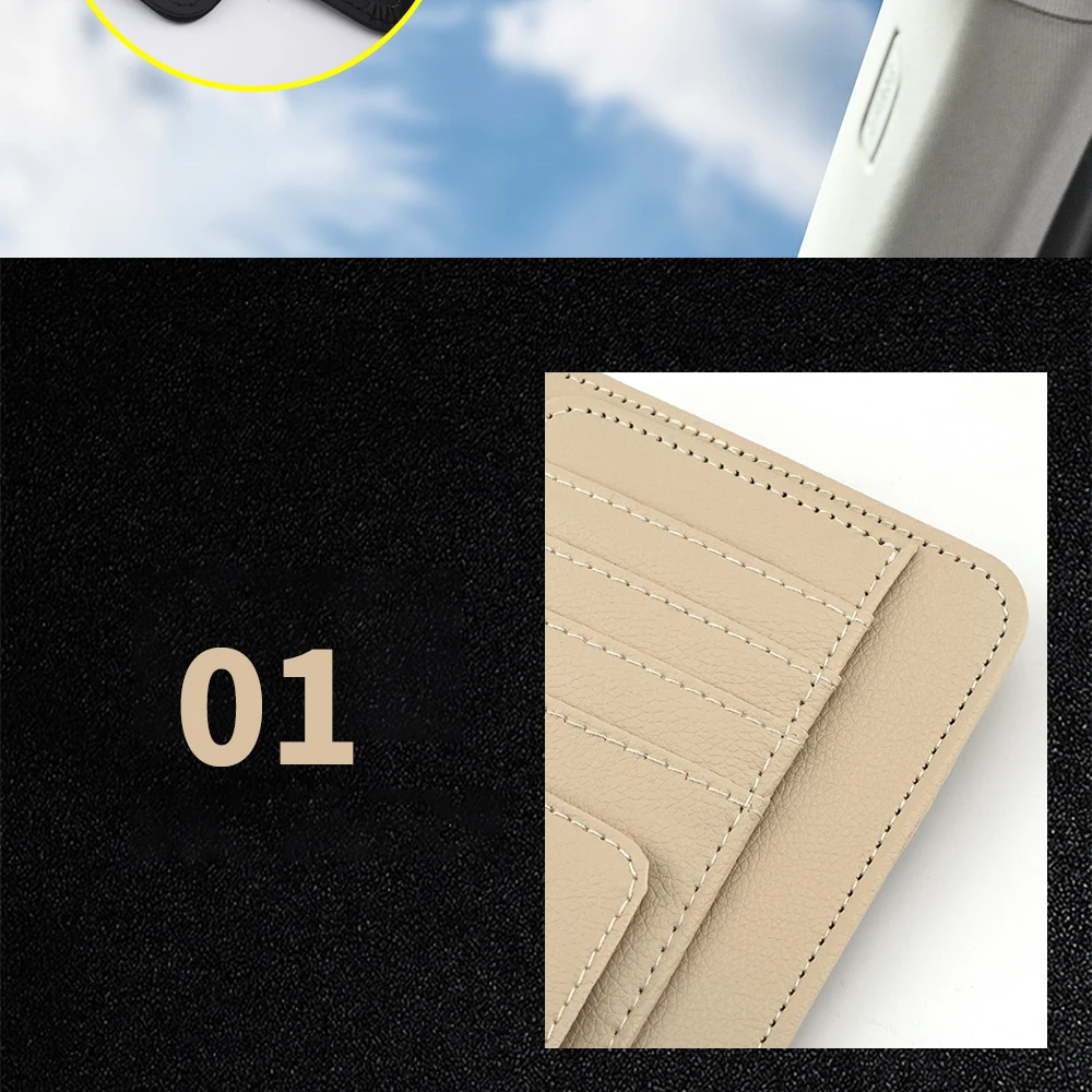 JFBONIN Auto-Sonnenblenden-Organizer mit Mehrfach-Taschen, Visitenkarten-Aufbewahrung, Sonnenbrillenhalter, Sonnenblenden-Zubehör für den Autoinnenraum – Detail 5