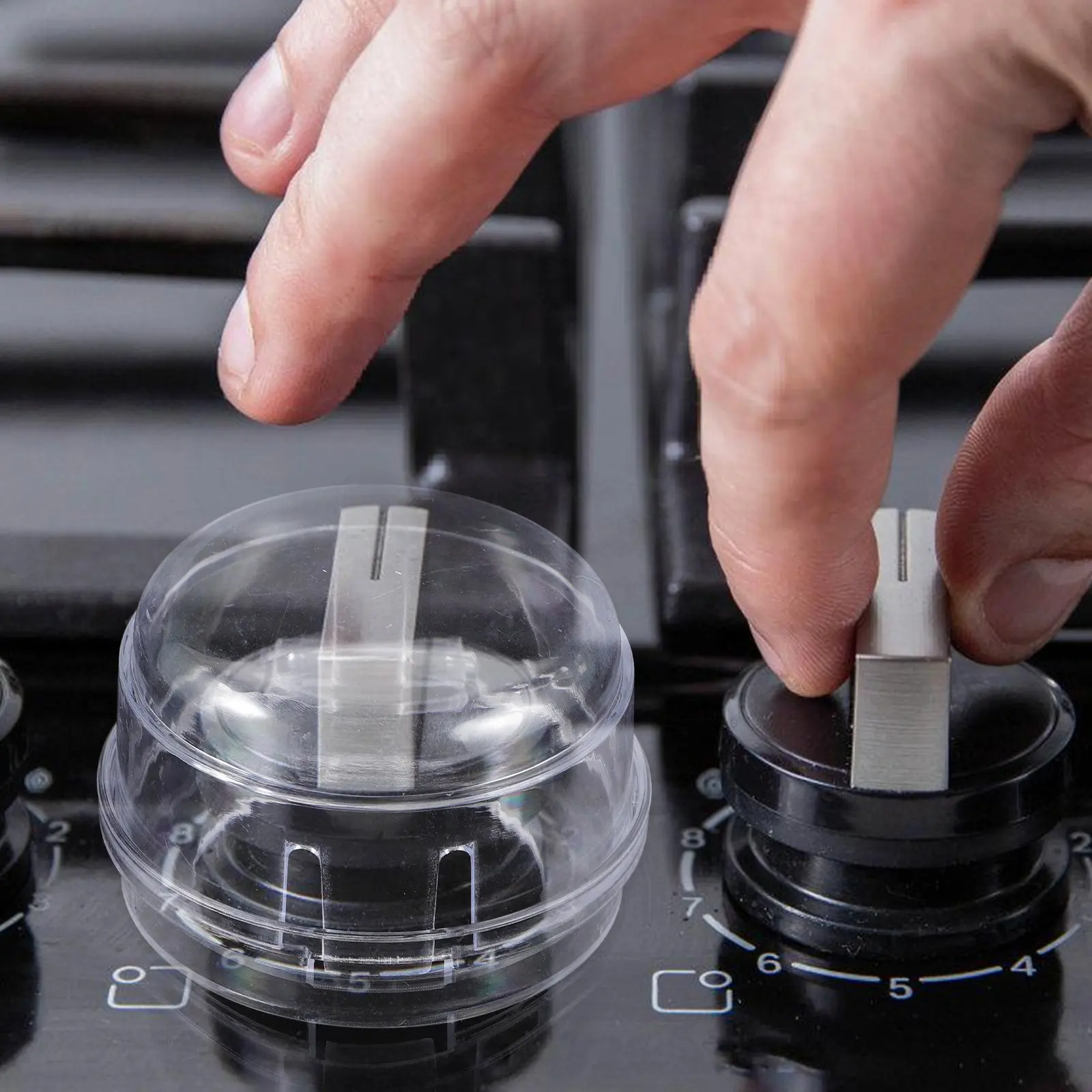 5Pcs Gas Stove Knob Covers Plastic Heat Resistant Stove Guard Child Safety Kitchen Oven Knob Covers Protectors