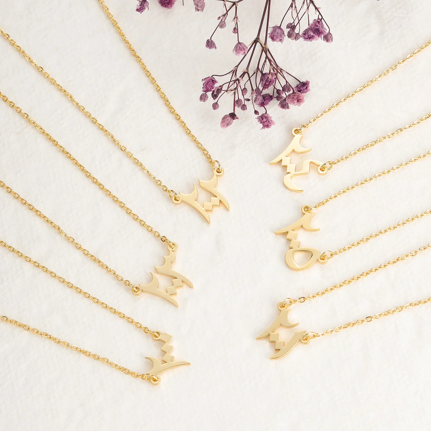 Custom Persian Numeral Necklace Personalized 18K Gold Plated Chain Jewelry Unique Cultural Themed Necklaces Christmas Daily Wear