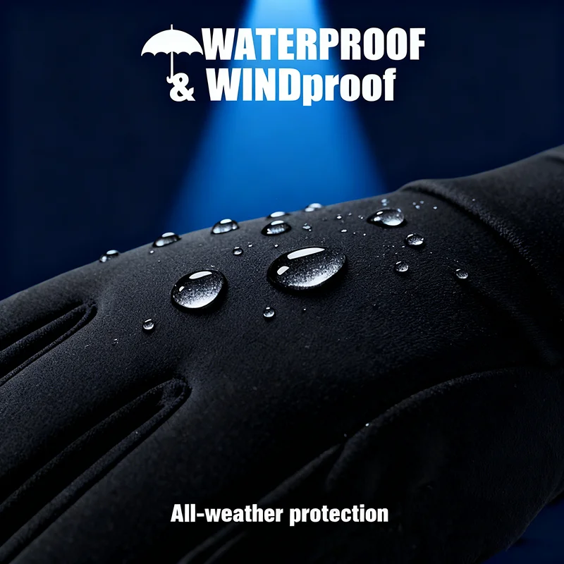 Guanti impermeabili da pesca all'aperto Guanti da uomo in silicone antiscivolo Touch Screen Guanti a dita intere Guanti caldi da equitazione per motociclisti