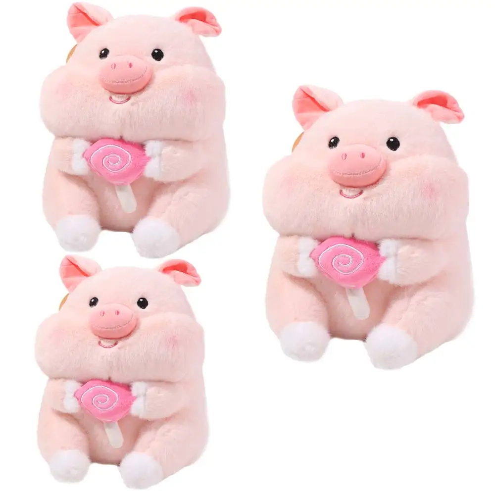 

PP Cotton Pig Holding Lollipop Plush Toys Soft Fluffy Animal Soft Piggy Doll Collection Cartoon Stuffed Pig Plushie Doll