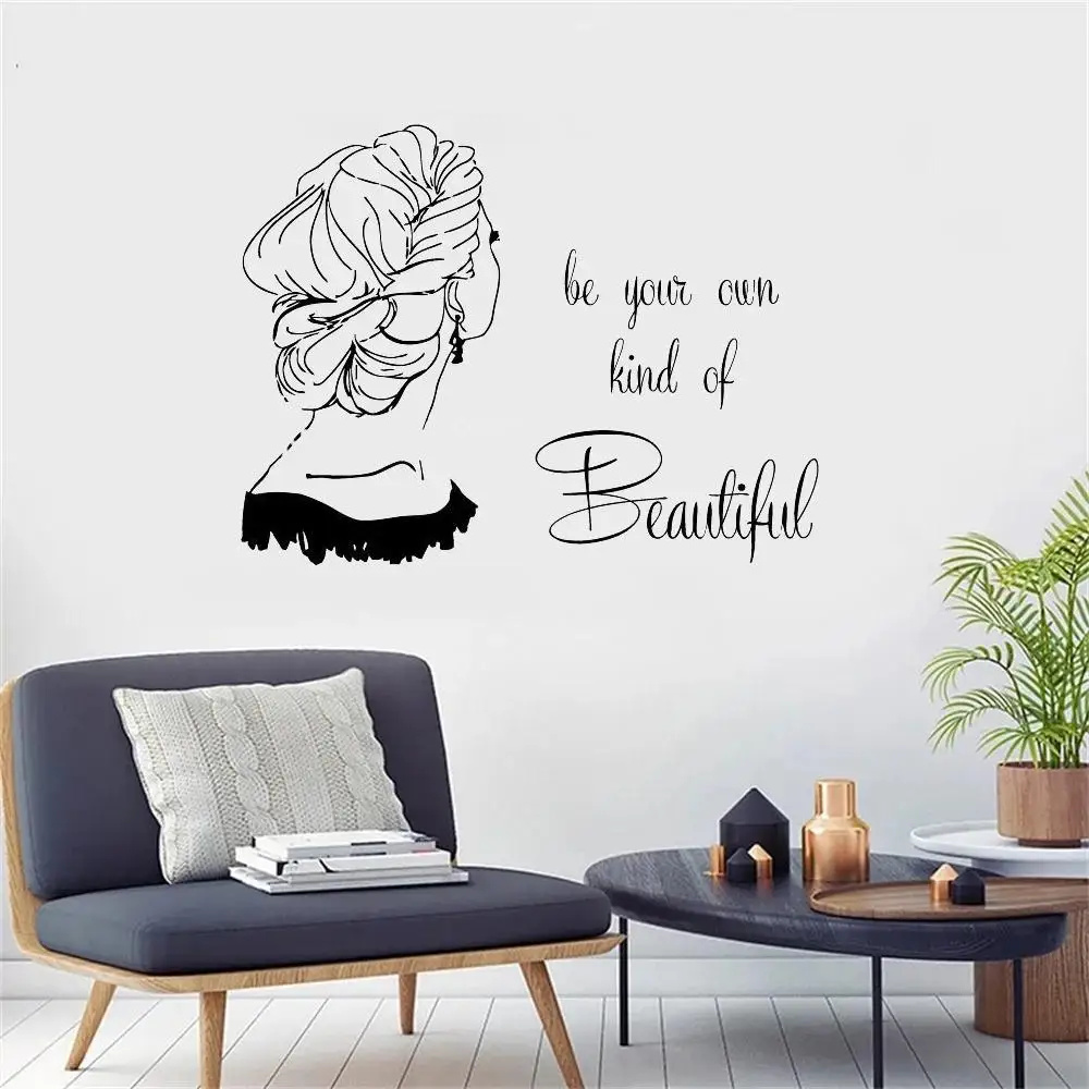 

1 pc new Be Your Kind Of Beautiful Beauty Salon for barber salon hairdressed Wall Sticker Pvc Wall Art Stickers Modern