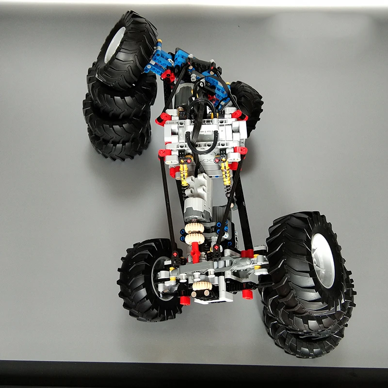 RCmall 4WD Kletterauto Offroad-Vorderradaufhängungssystem MOC Bausteine Teile-Set 23798 + 15038 Reifen Kompatibel mit LEGOed – Detail 7