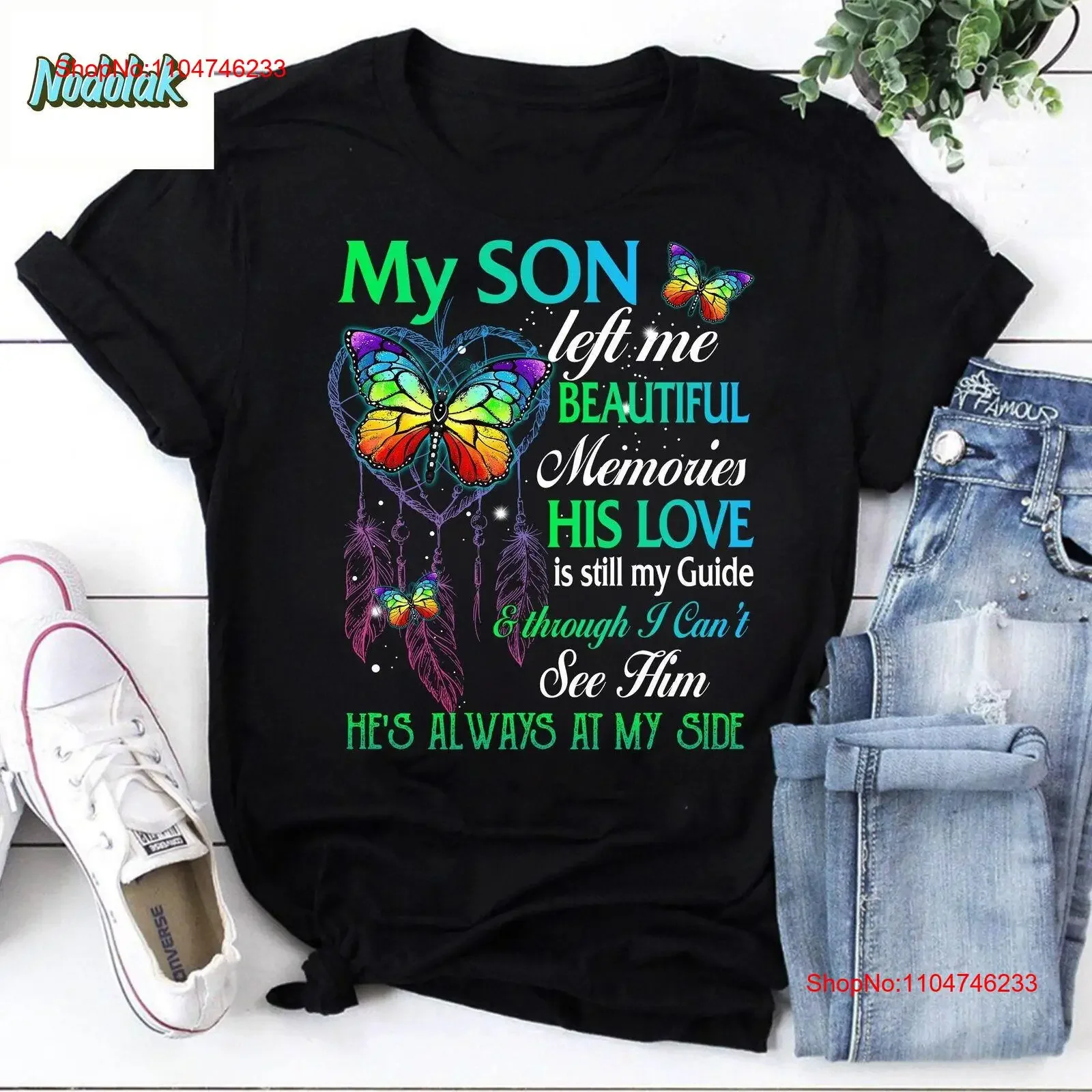 Mi hijo me deixou hermosas recuerdos su amor sigue siendo guía camiseta Vintage tan vintage lavado suave Unisex cómodo estirado