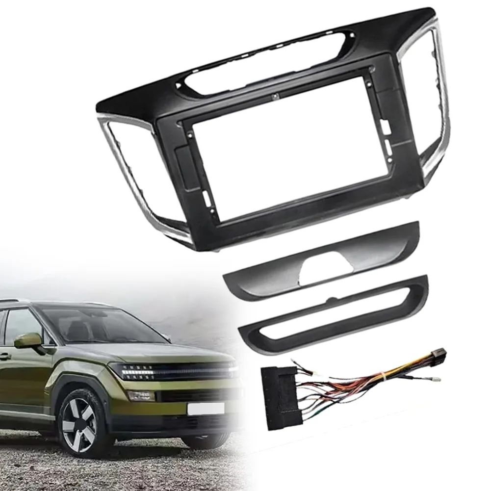 10.1-inch 2DIN Size 10.1-inch Bezel Auto Fastener Dash Trim Kit Seamless Radio Replacement ABS Plastic Material
