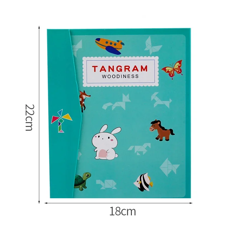 New Montessori Wooden Toys Puzzle Learning Educational Toy Drawing Board Games Wooden Magnetic 3D Puzzle Tangram Children Gifts