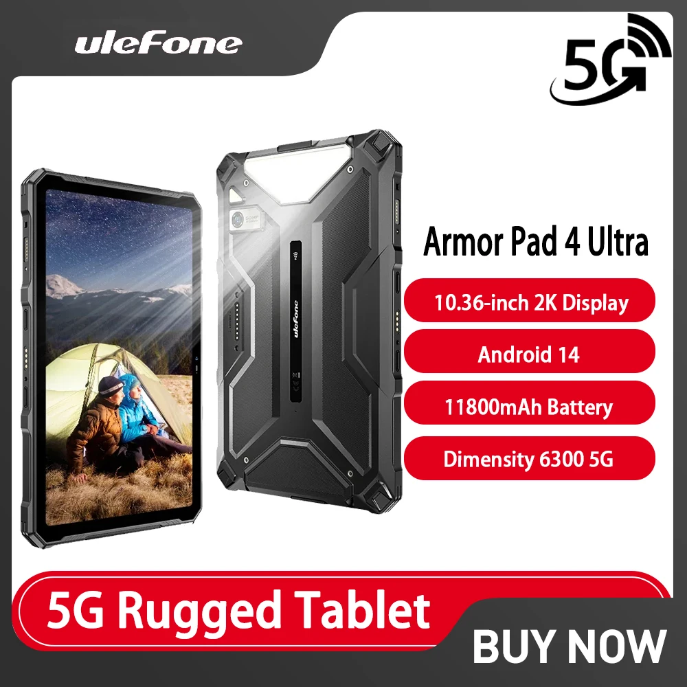 

Ulefone Armor Pad 4 Ultra 5G Прочный планшет Android IP68/IP69K Smart Pad 11800 мАч 8 ГБ + 256 ГБ 10,36 дюйма со светодиодной подсветкой Планшеты Мода для ПК